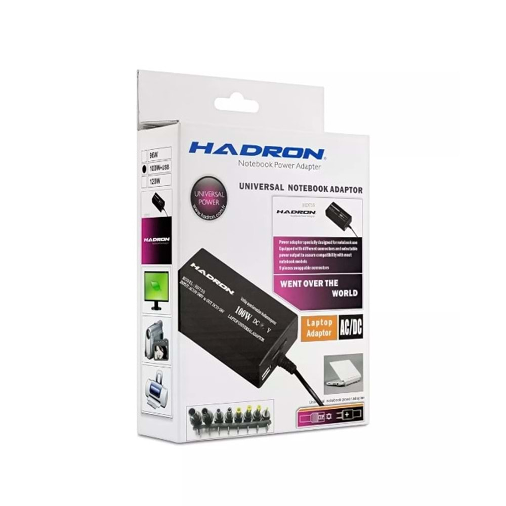 HADRON HD735 8 UÇLU 100W ÜNİVERSAL NOTEBOOK ADAPTÖR