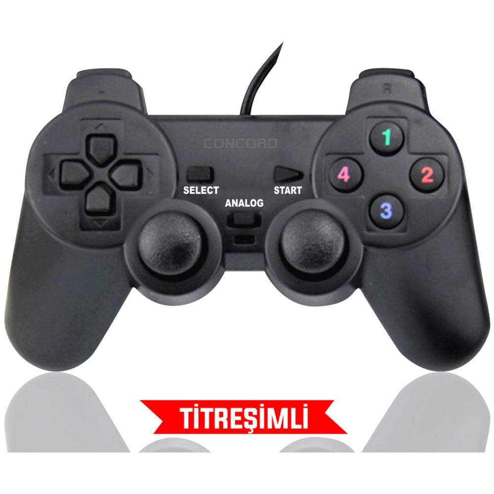 Concord C-850 USB Game Pad 2.0 Joystick Titreşimli Oyun Kolu