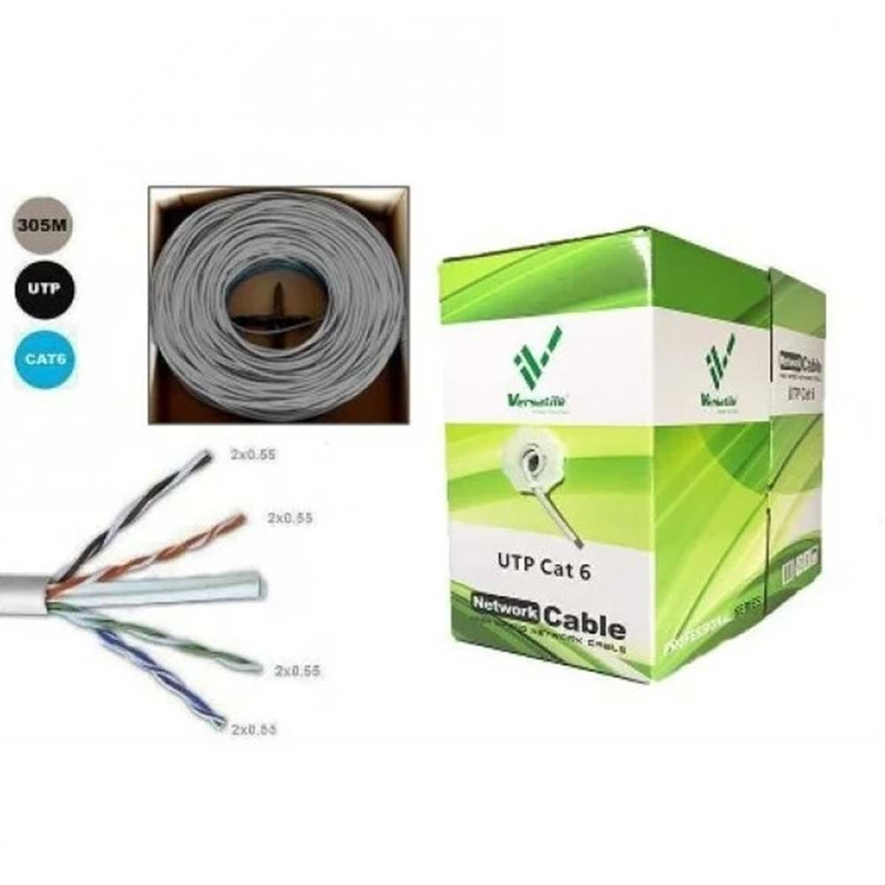 VERSATİLE CAT6 KABLO 305Metre 23 AWG ETHERNET KABLOSU