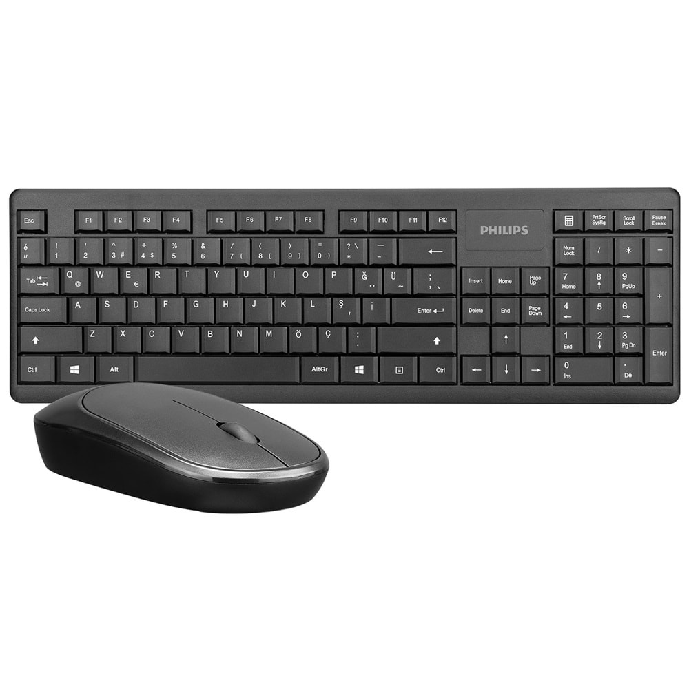 Philips SPT6314 Siyah Kablosuz 1200dpi Q Standart Klavye + Mouse Set C314