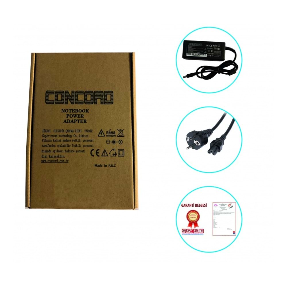 CONCORD C-1508 STANDART LAPTOP ADAPTÖR 19V 3.42A 5.5*2.5 65W