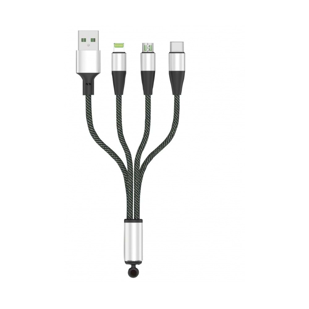 CONCORD C-317 15CM 2A 3İN1 MICRO TYPE-C LIGHTNING USB KABLO