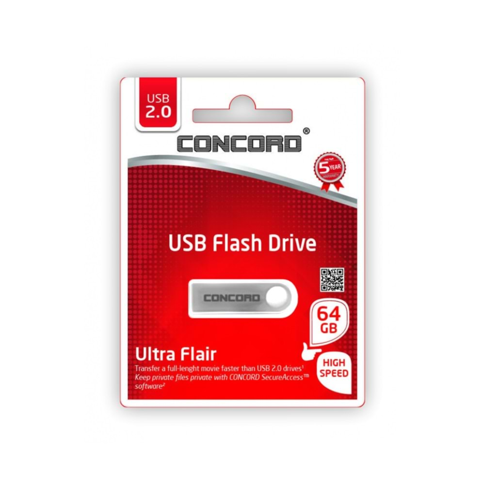 CONCORD C-U64 64GB USB 2.0 METAL ULTRA FLAİR FLASH BELLEK