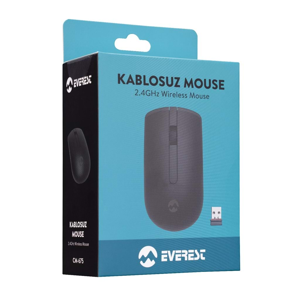 Everest CM-675 2.4Ghz Siyah 1200dpi Optik Kablosuz Mouse