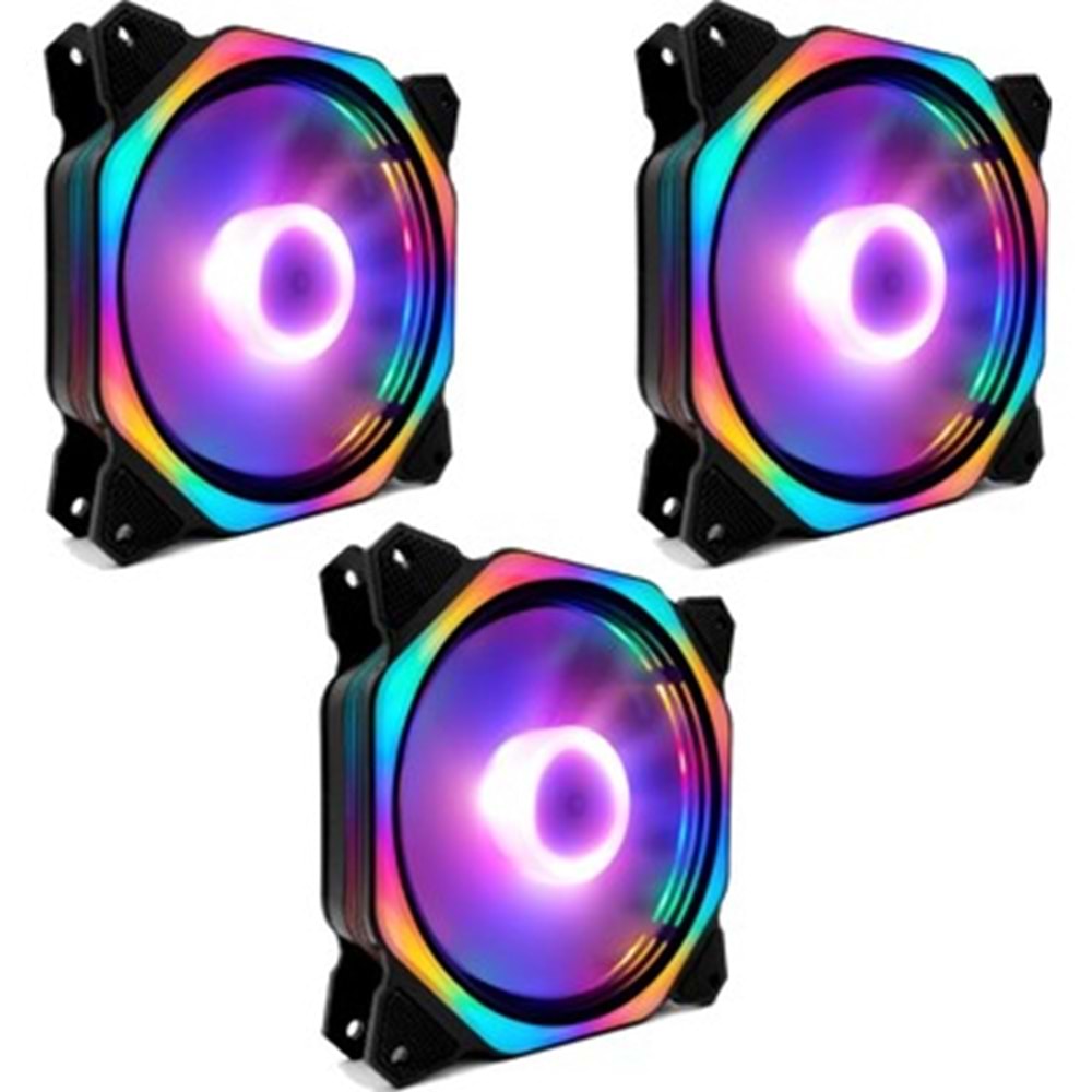 Concord C-894 RGB Gökkuşağı Renkli 12cm Soğutucu Fan