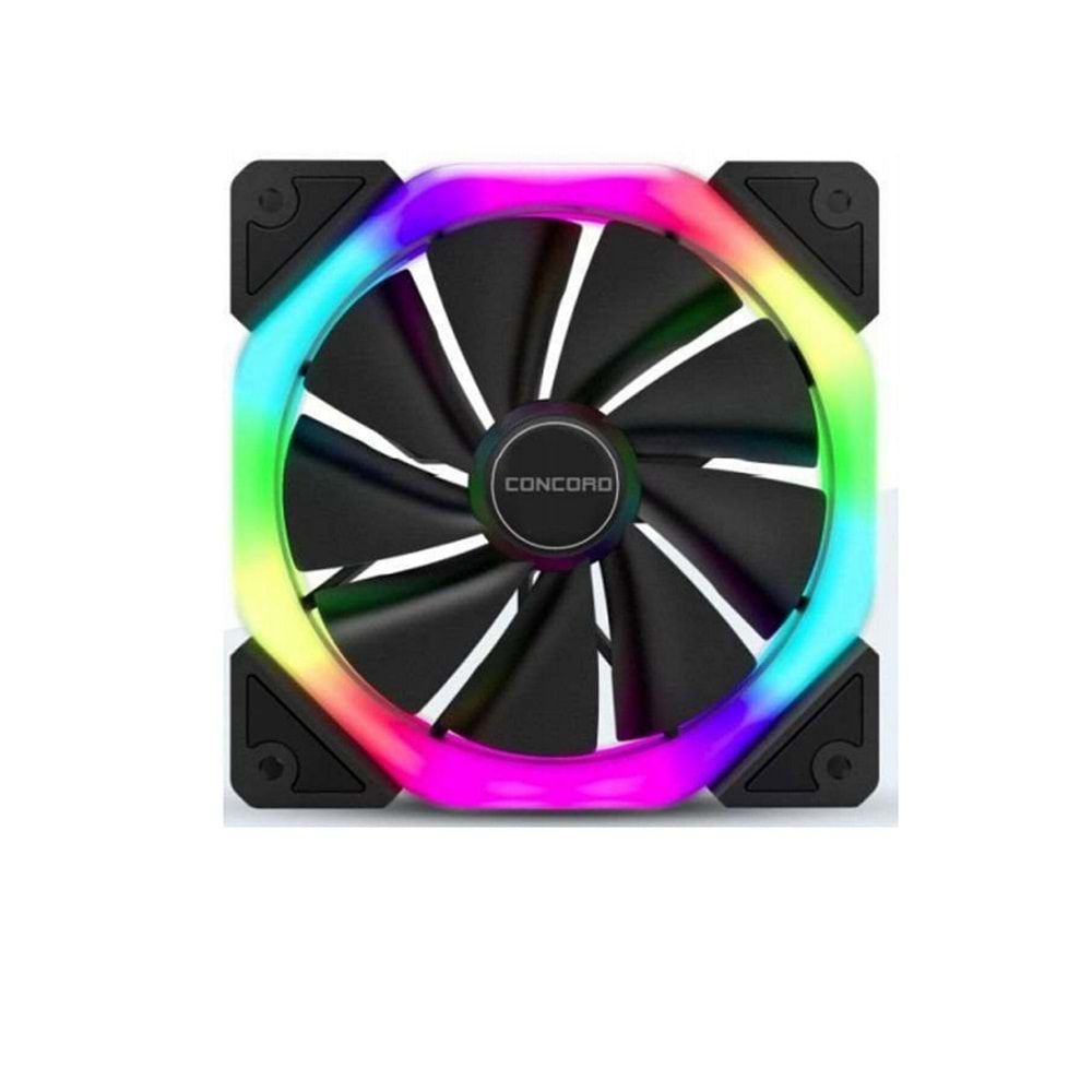 Concord C-894 RGB Gökkuşağı Renkli 12cm Soğutucu Fan