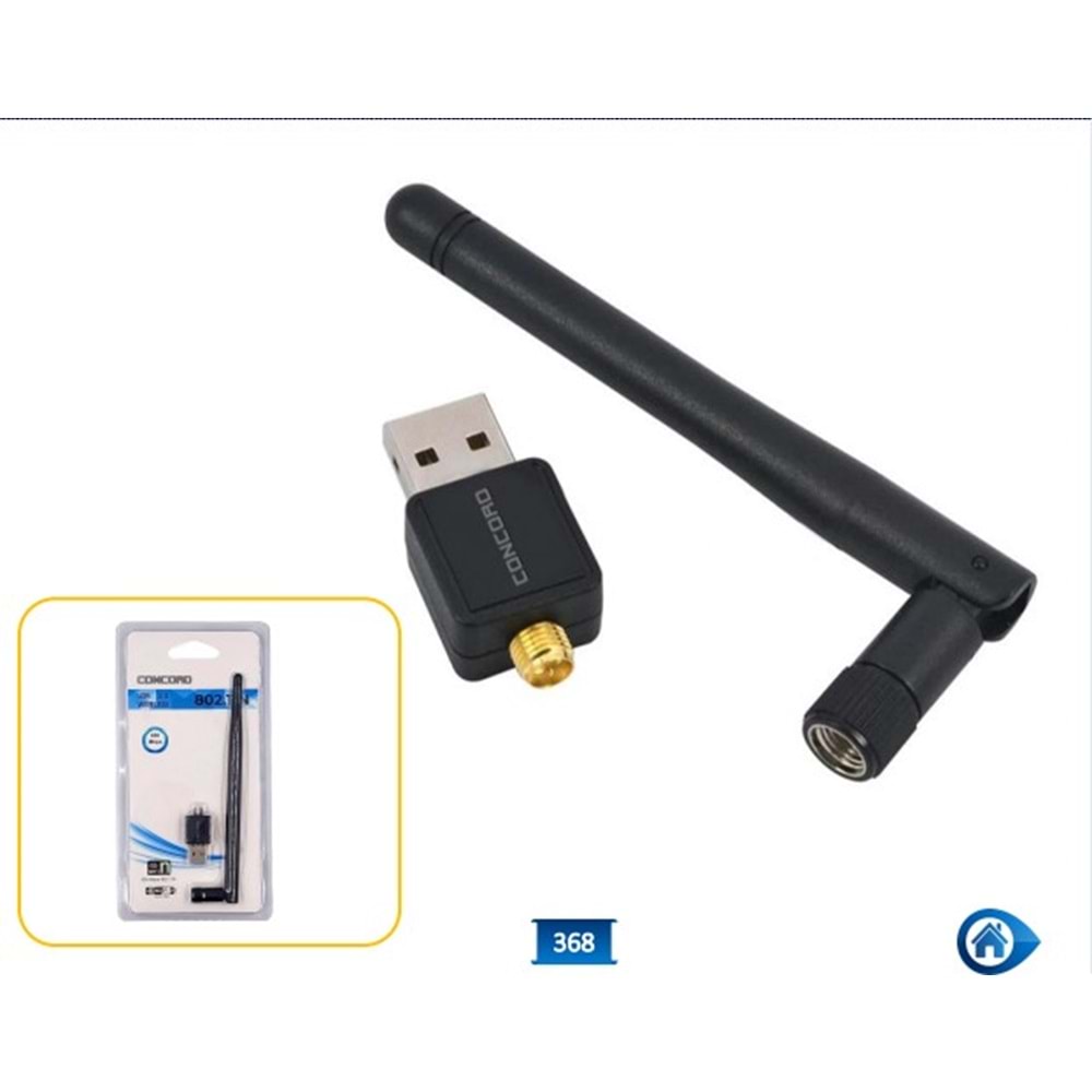 CONCORD W-3 600MBPS ANTENLİ WİFİ WİRELESS ADAPTÖR KABLOSUZ ALICI