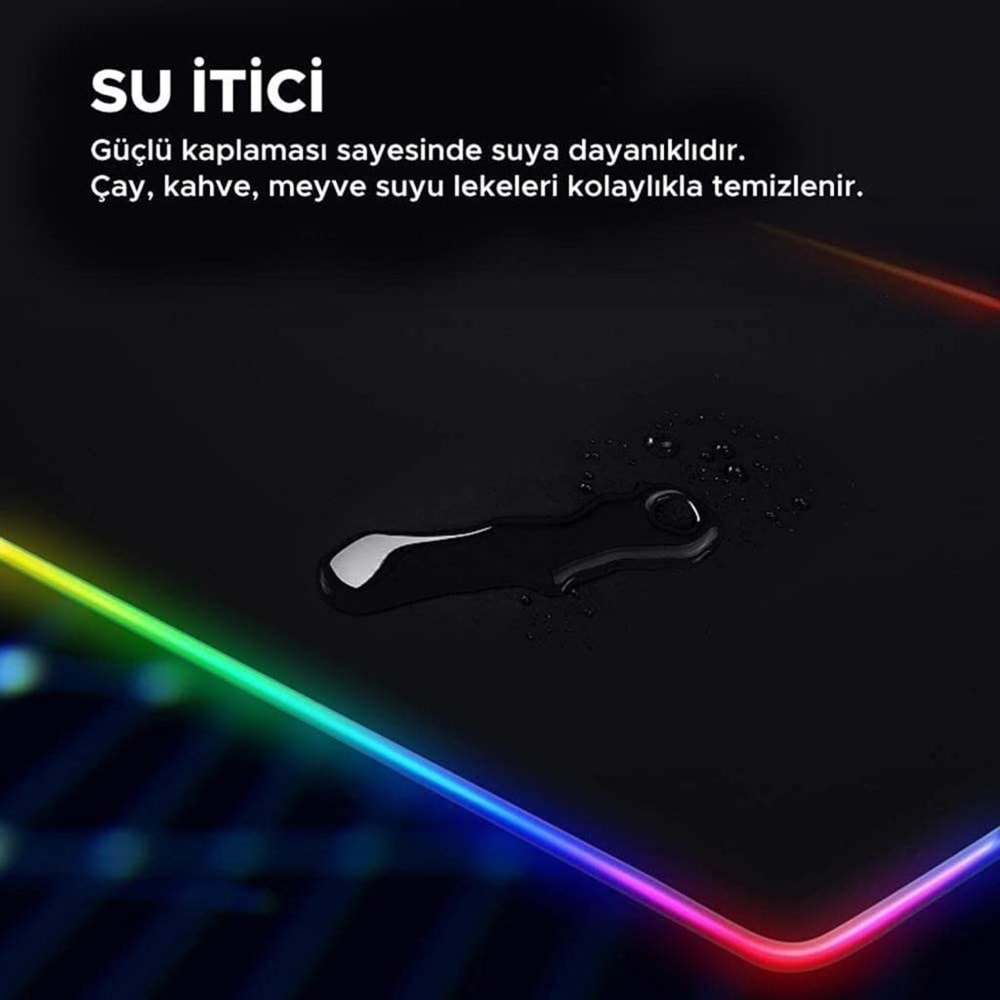 Concord LMP-25 RGB Işıklı Oyuncu Mouse Pad Kaymaz Taban 25*30cm