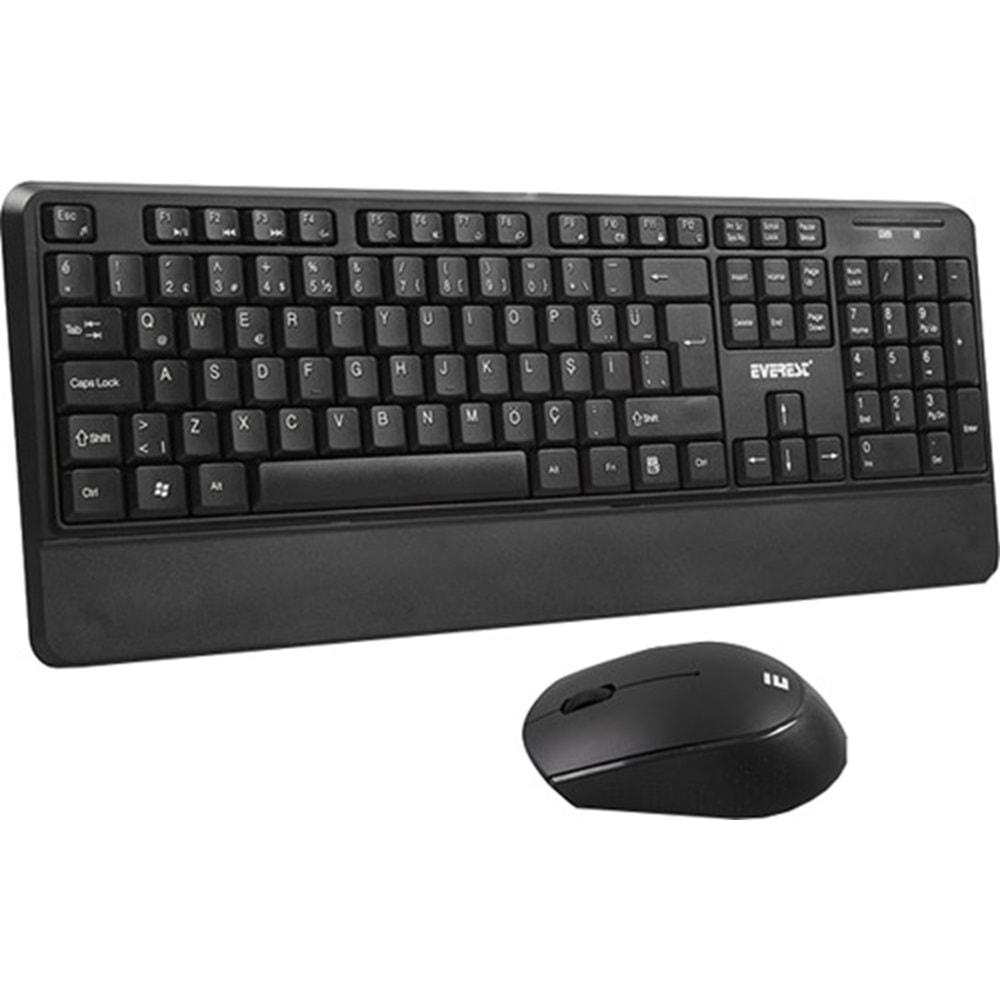 Everest KM-6176 OFFICAL Siyah Kablosuz Combo Q Multimedia Klavye + Mouse Set