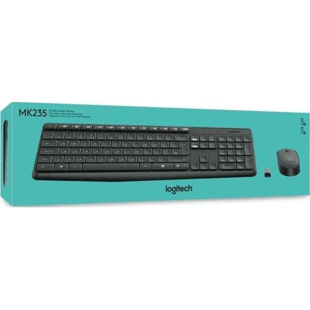 LOGİTECH MK235 WİRELESS KABLOSUZ TÜRKÇE Q KLAVYE MOUSE SET