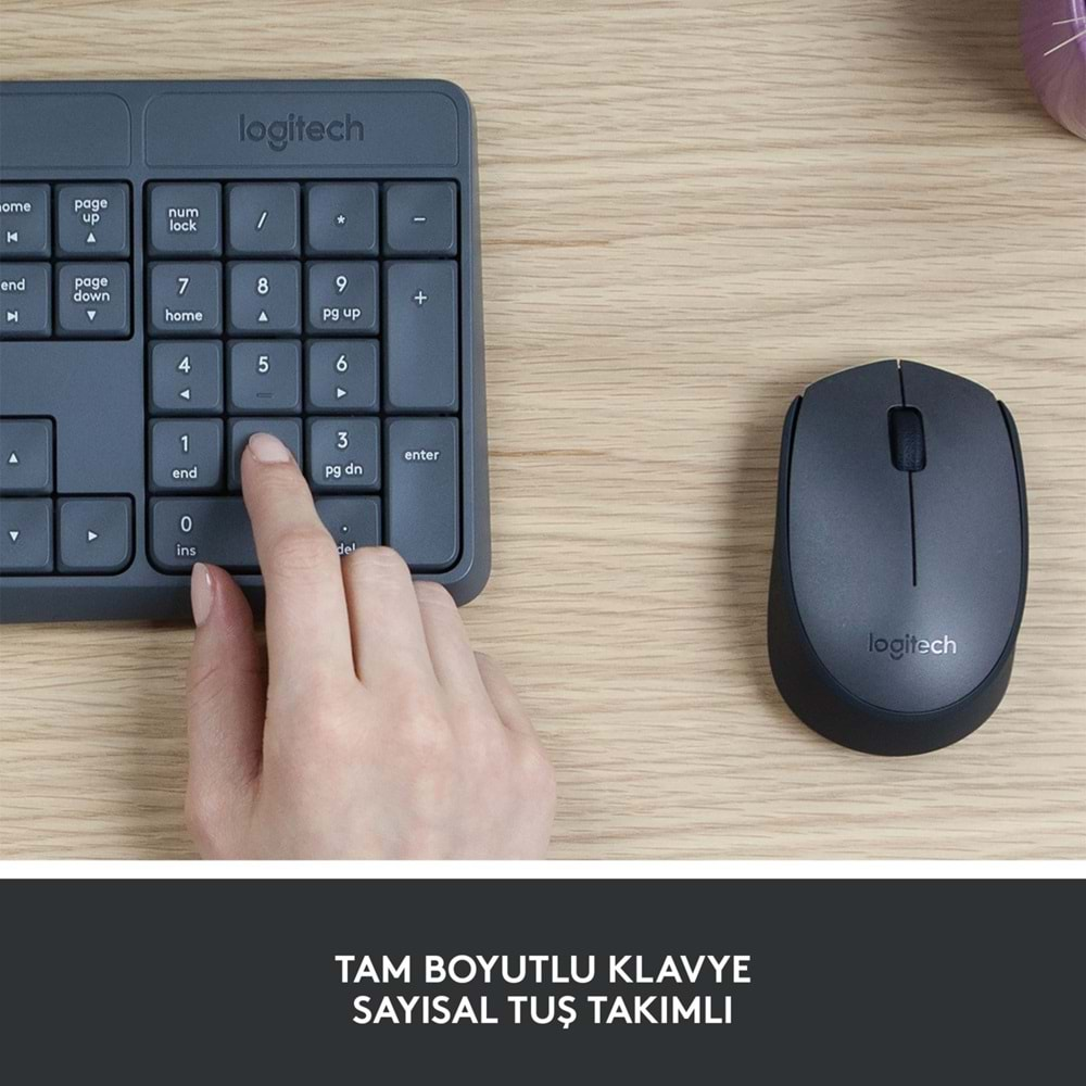 LOGİTECH MK235 WİRELESS KABLOSUZ TÜRKÇE Q KLAVYE MOUSE SET