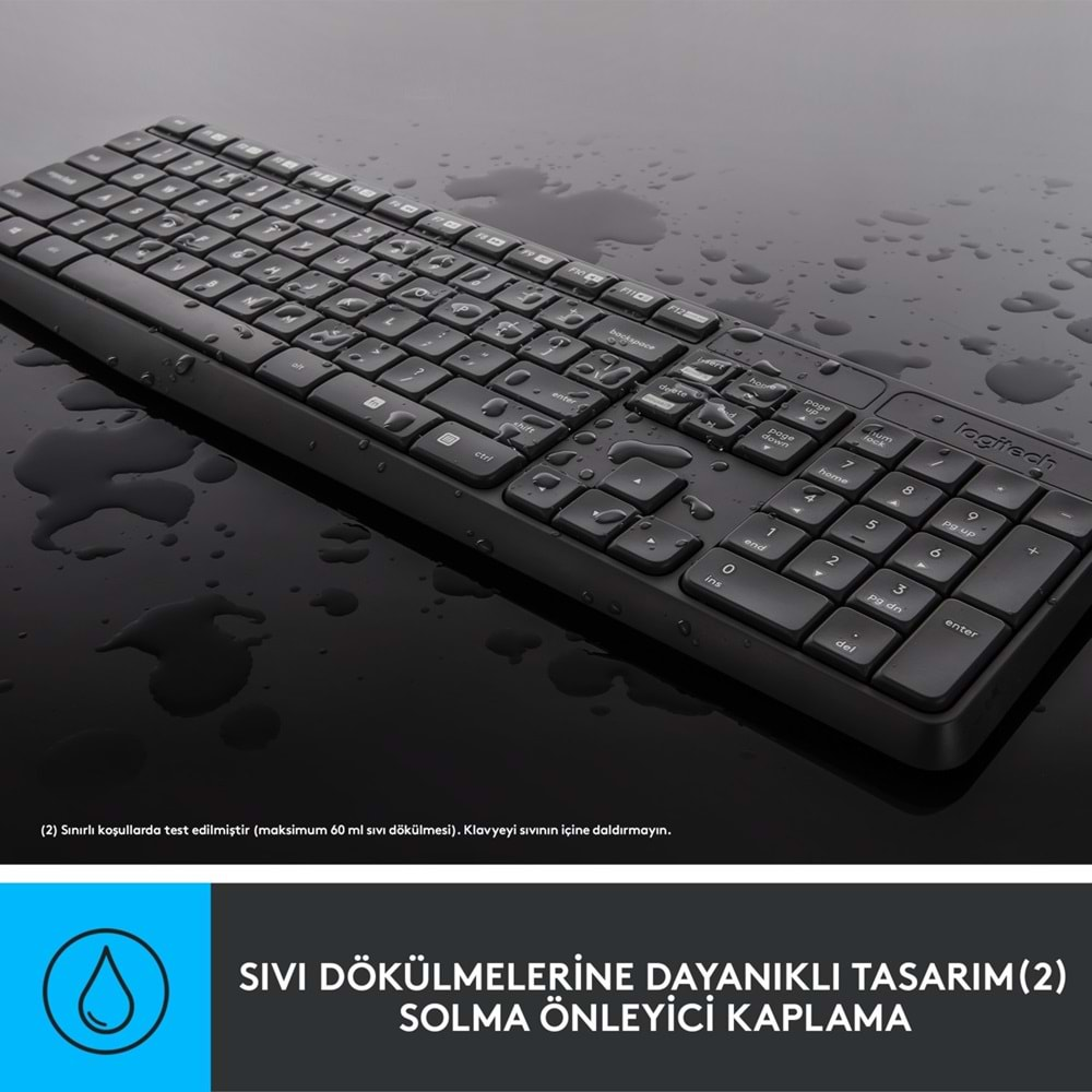 LOGİTECH MK235 WİRELESS KABLOSUZ TÜRKÇE Q KLAVYE MOUSE SET