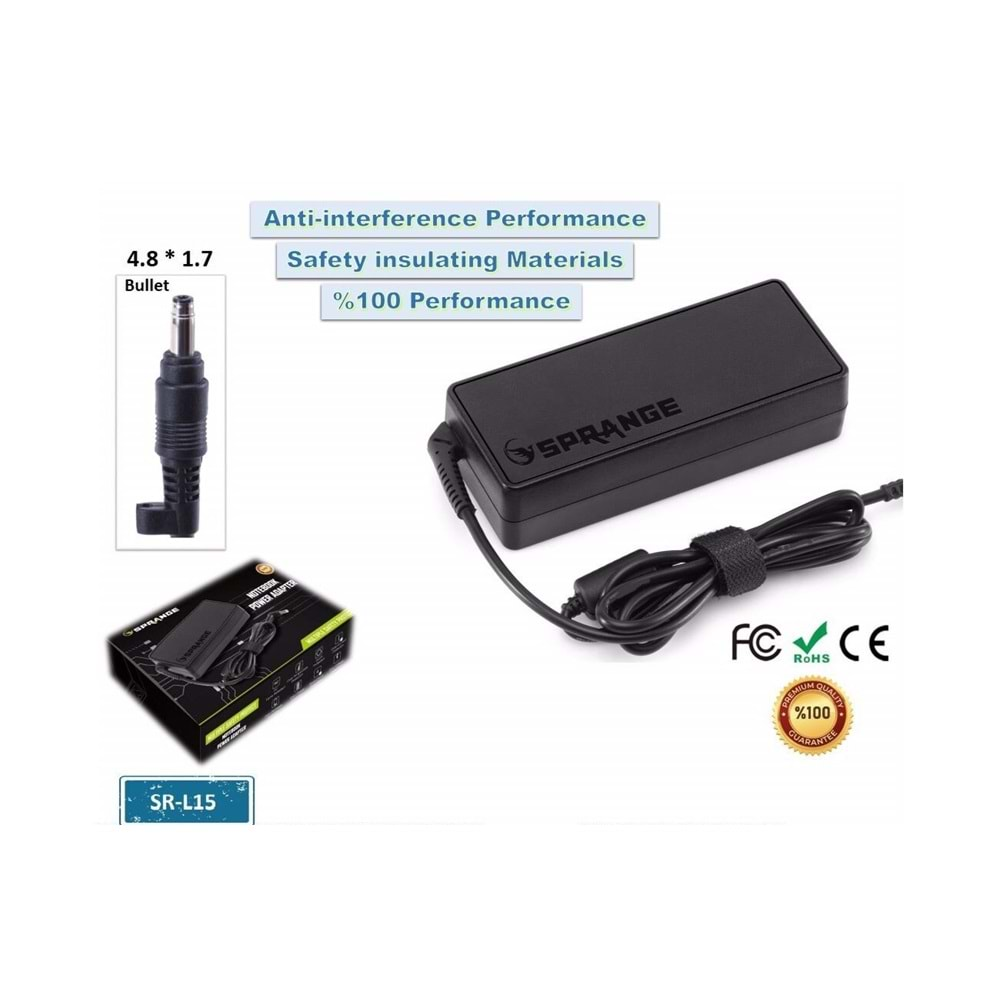 SPRANGE SR-L15 19V 4.74A 90W HP BULLET 4.8x1.7 Notebook Adaptör