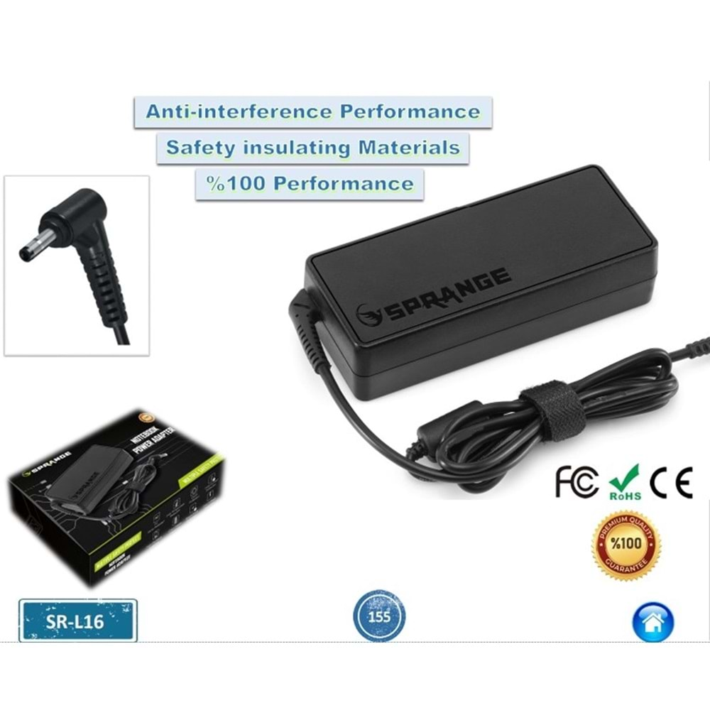 SPRANGE SR-L16 20V 3.25A 65W LENOVO YENİ NESİL 4.0x1.7 Notebook Adaptör