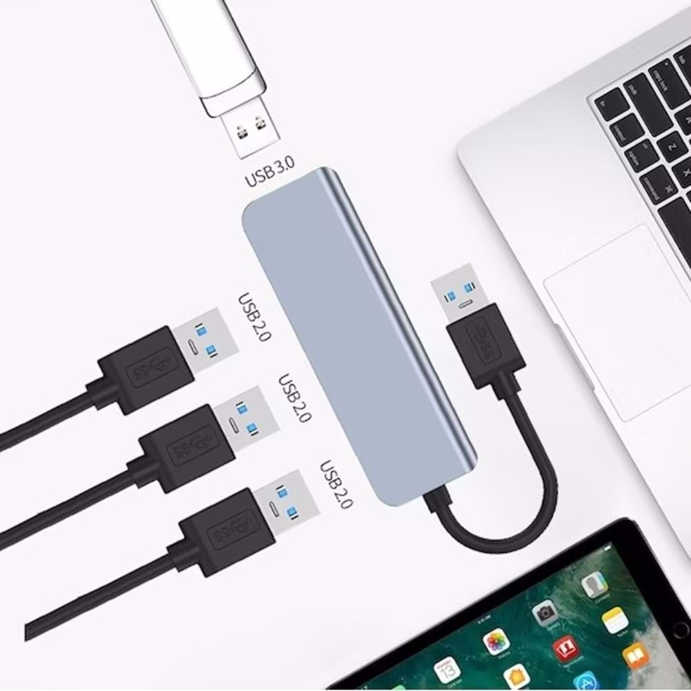 CONCORD BYL-2013U ALÜMİNYUM GÖVDE 4 PORTLU USB 3.0 HUB USB ÇOKLAYICI