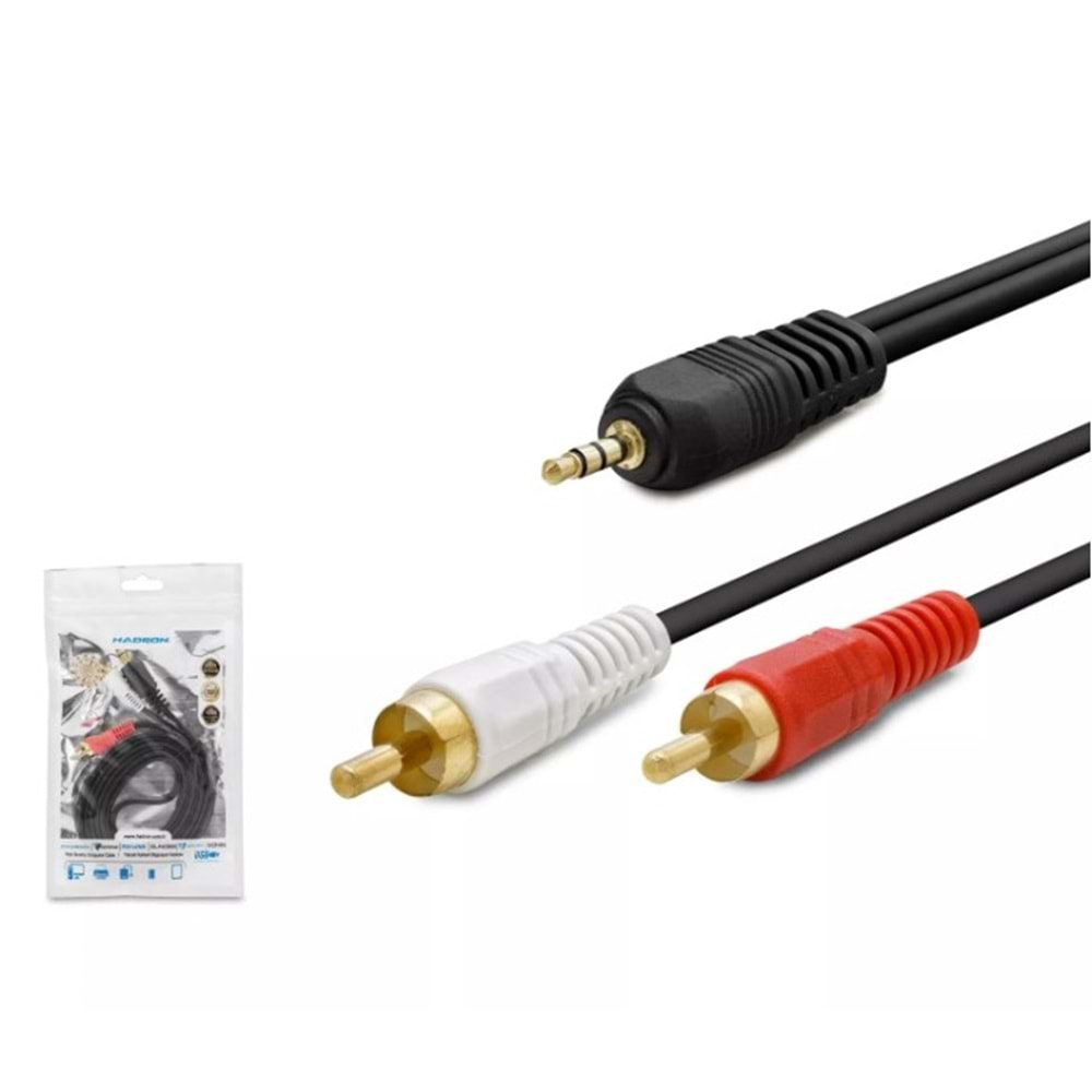 HADRON HDX1024(4022A) AUX/2RCA KABLO 1.5METRE SARI UÇ GOLD