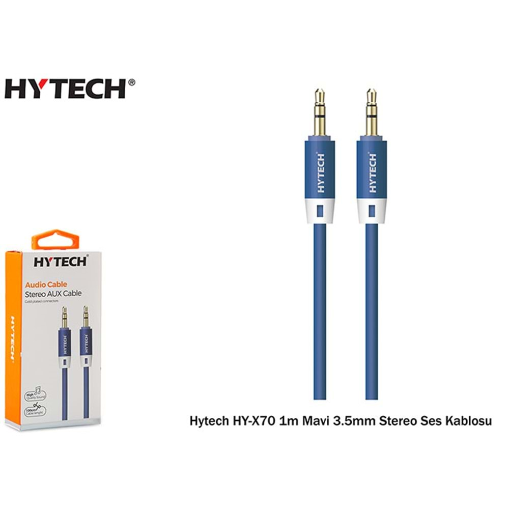 Hytech HY-X70 1M Siyah 3.5mm AUX KABLO Stereo Ses Kablosu