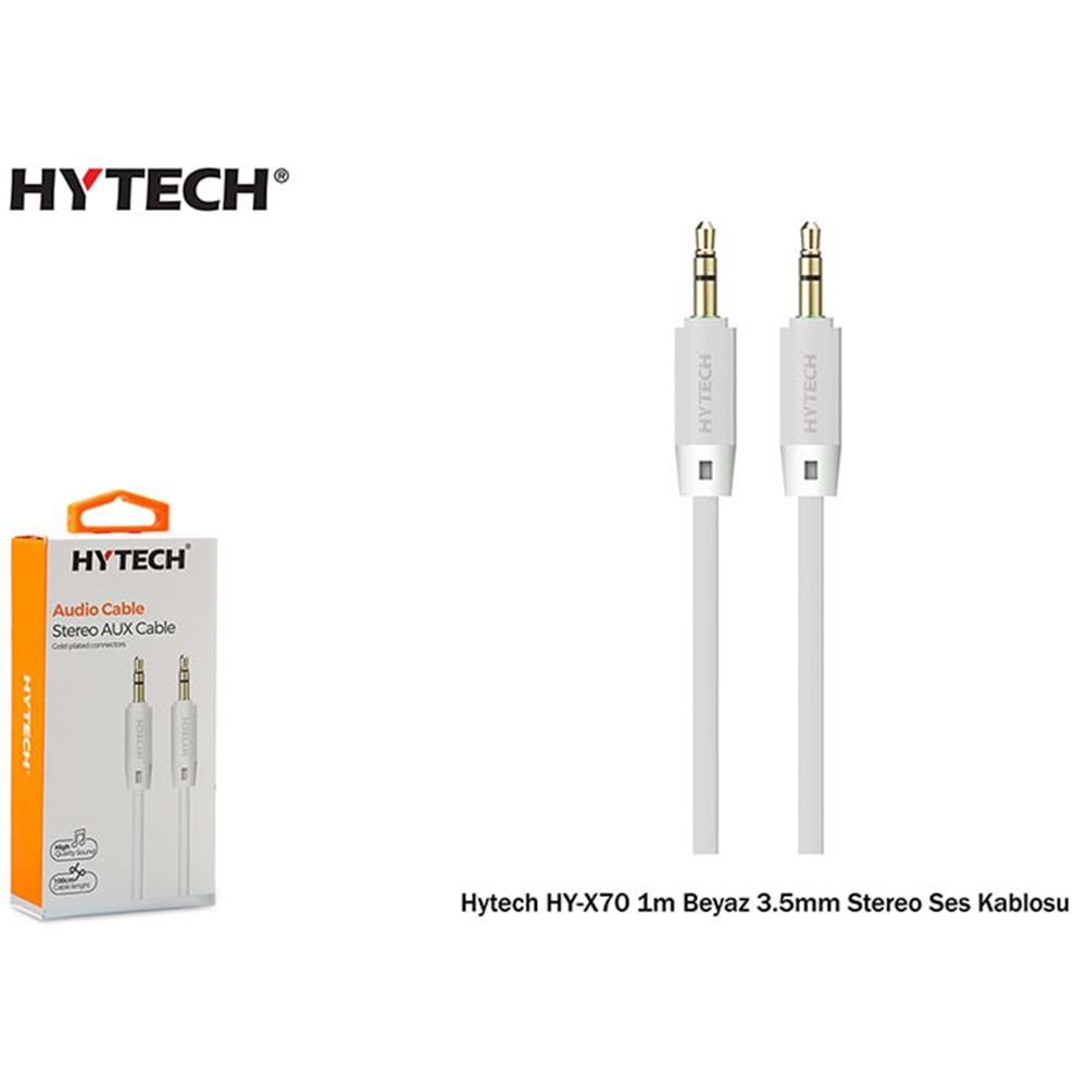 Hytech HY-X70 1M Siyah 3.5mm AUX KABLO Stereo Ses Kablosu