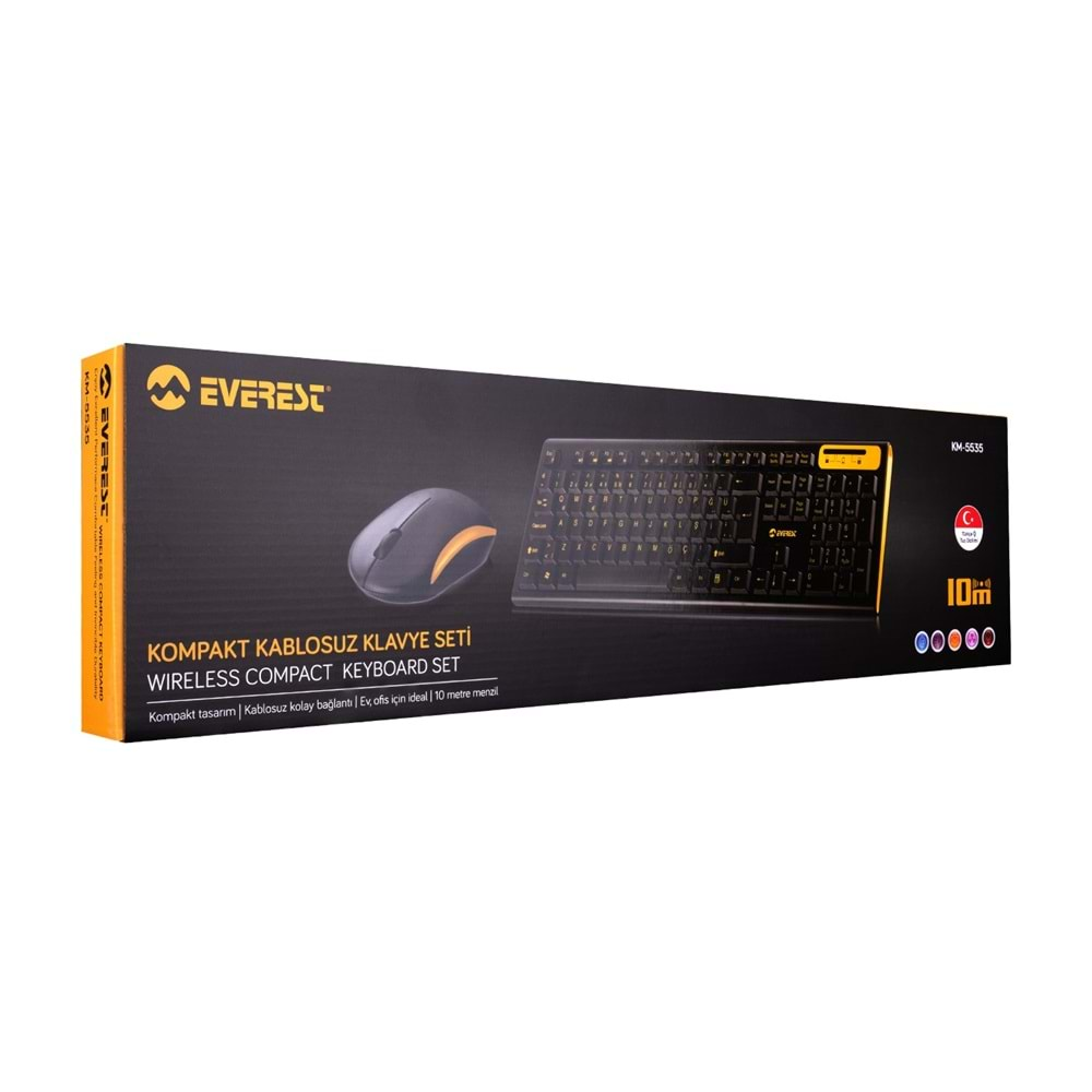 EVEREST KM-5535 MULTİMEDYA ULTRA İNCE SLİM KABLOSUZ KLAVYE + MOUSE SET