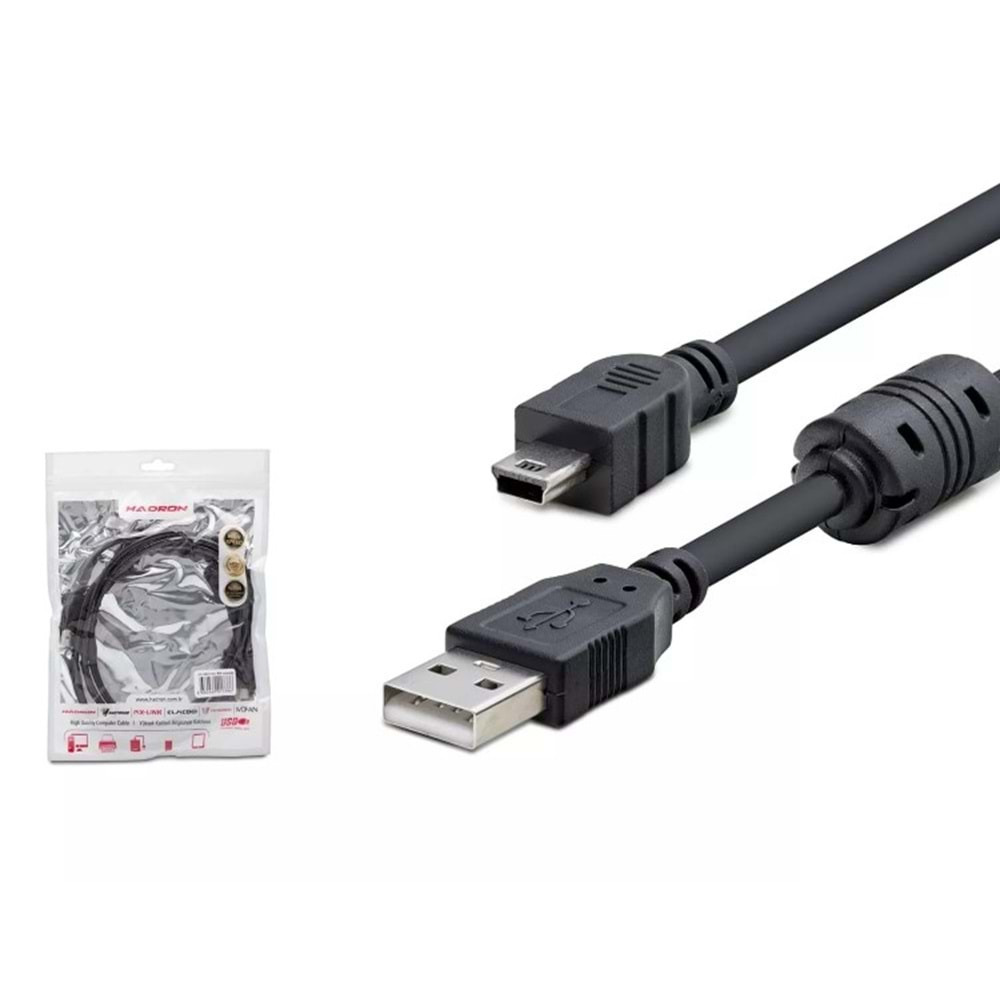 HADRON HDX7538(4065B KABLO V3/5 PİN TO USB 5PİN 1.5MT (PS3 OYUN KOLU UYUMLU)