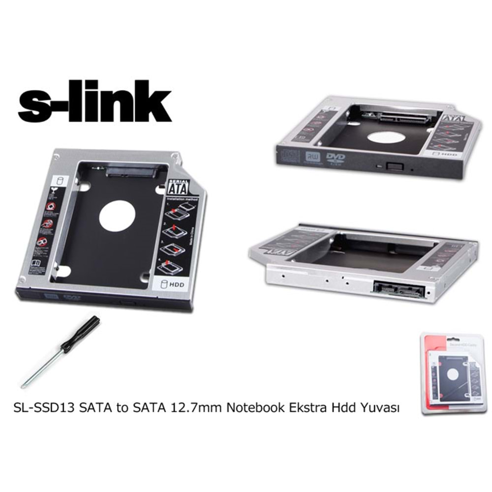 S-link SL-SSD13 HDD Caddy SATA to SATA 12.7mm Notebook Ekstra Hdd Yuvası