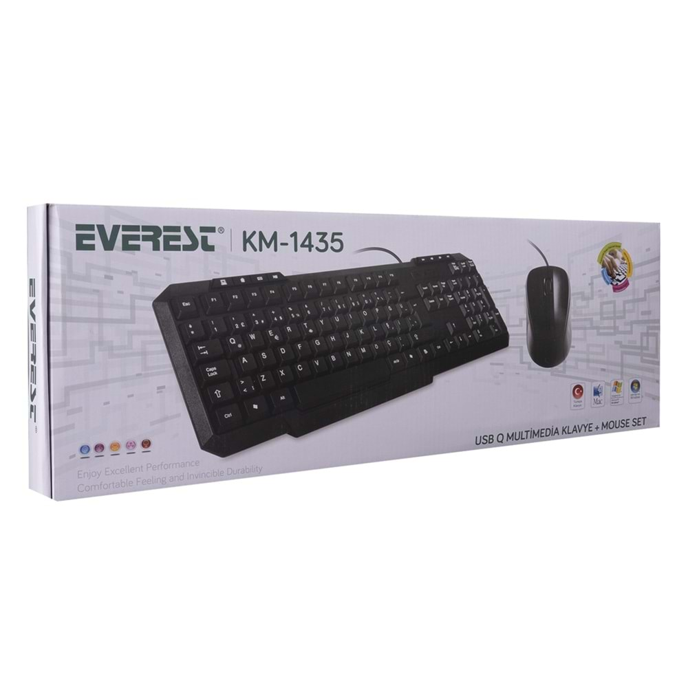 EVEREST KM-1435 USB KABLOLU MULTİMEDYA KLAVYE + MOUSE SET