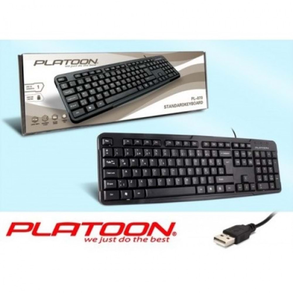 PLATOON PL-070 USB STANDARD TÜRKÇE Q KABLOLU KLAVYE