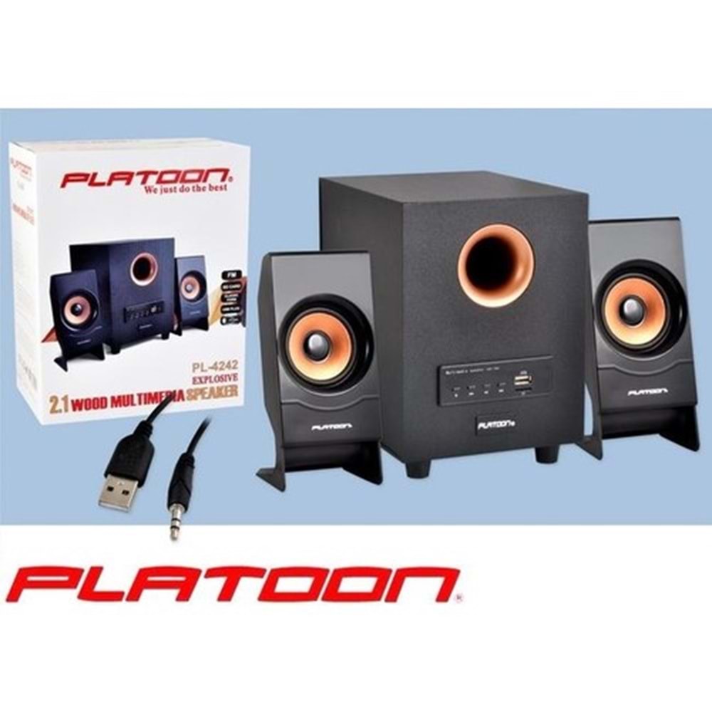 PLATOON PL-4242 FM/SD/USB/BLUETOOTH 2+1 SES SİSTEMİ HOPARLÖR