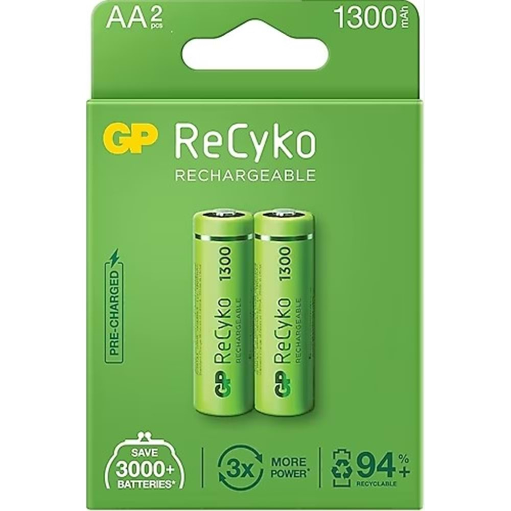 GP 1300MAH AA ŞARJLI 2Lİ PAKET PİL