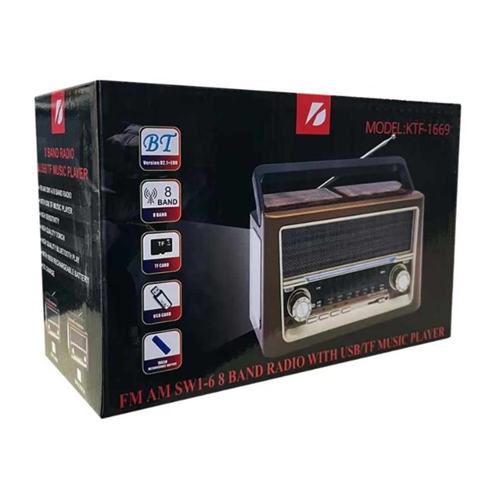 TELSAN KTF-1669 SD/USB/FM NOSTALJİ BLUETOOTH MÜZİK KUTUSU