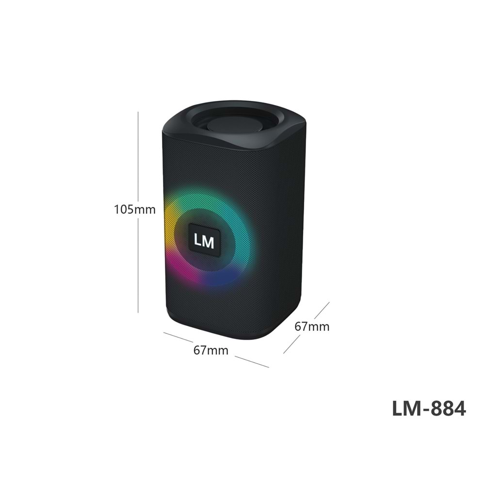 TELSAN LM-884 USB/SD/FM/BLUETOOTH RGB IŞIKLI MÜZİK KUTUSU