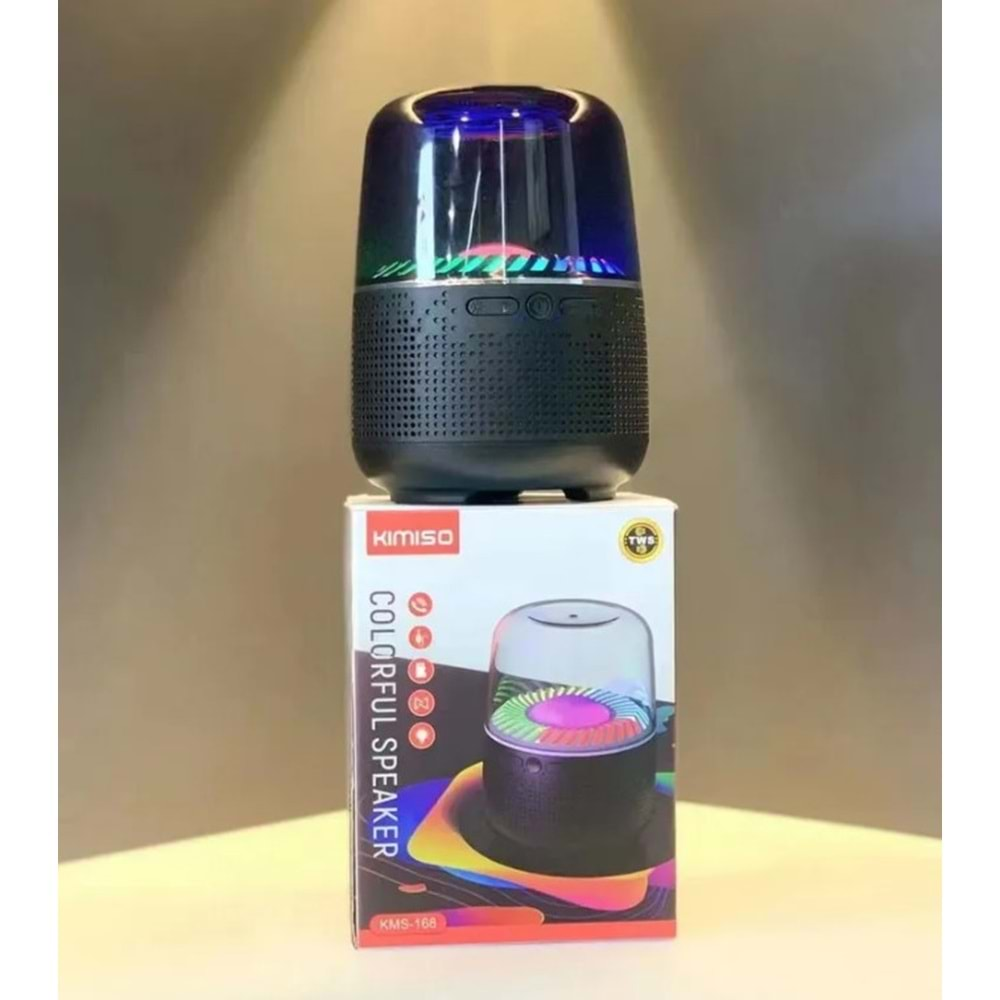 TELSAN KMS-168 SD/USB/FM TELEFON GÖRÜŞME RENKLİ COLORFUL BLUETOOTH RGB IŞIKLI MÜZİK KUTUSU