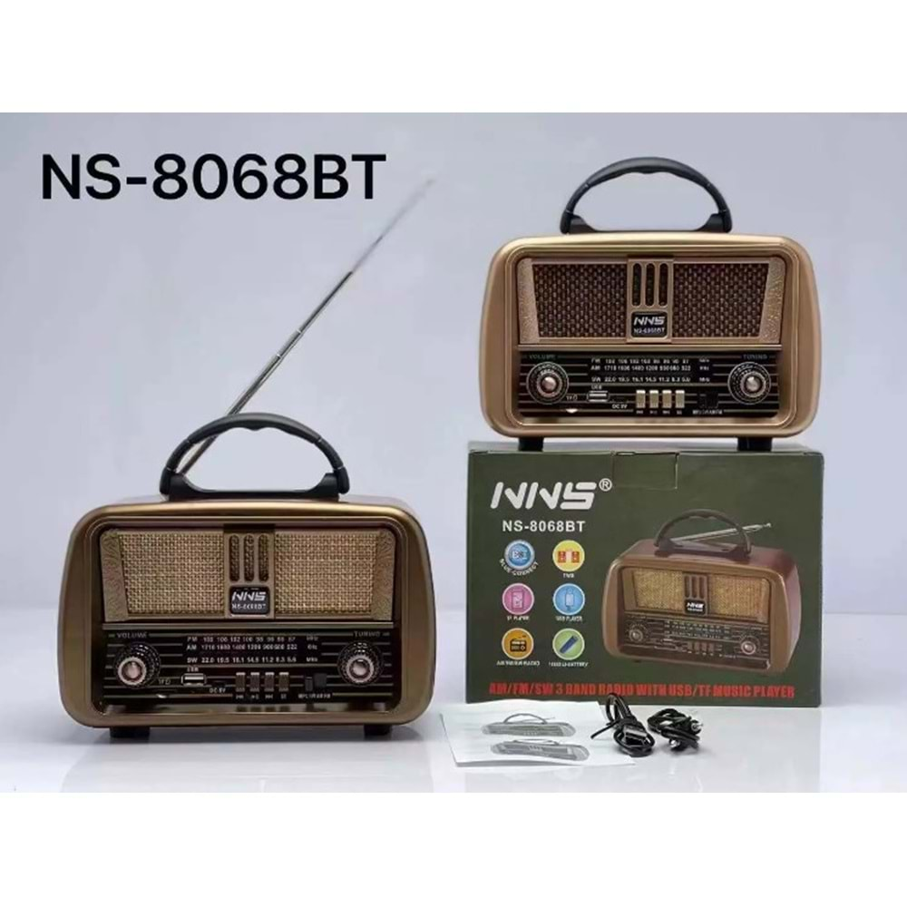 TELSAN NS-8068BT USB/SD/FM/BLUETOOTH NOSTALJİ GÜÇLÜ SİNYAL MÜZİK KUTUSU