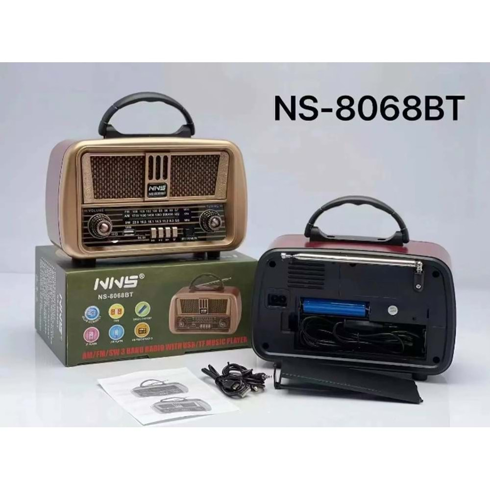 TELSAN NS-8068BT USB/SD/FM/BLUETOOTH NOSTALJİ GÜÇLÜ SİNYAL MÜZİK KUTUSU