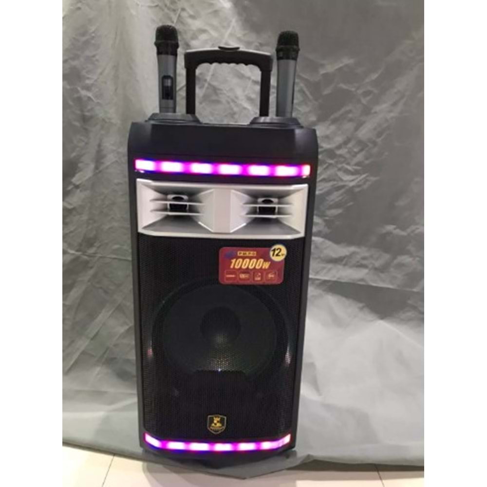 TELSAN CH-126 SD/USB/FM 12inc BLUETOOTH KARAOKE MİKROFONLU KABLOSUZ KUMANDALI RGB MÜZİK KUTUSU