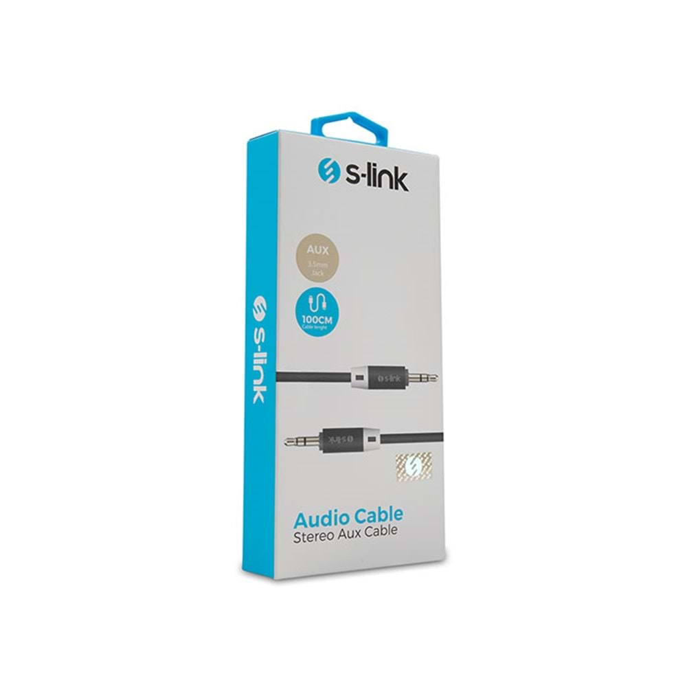 S-link SL-SP70 1m Siyah 3.5mm Stereo Ses Kablosu