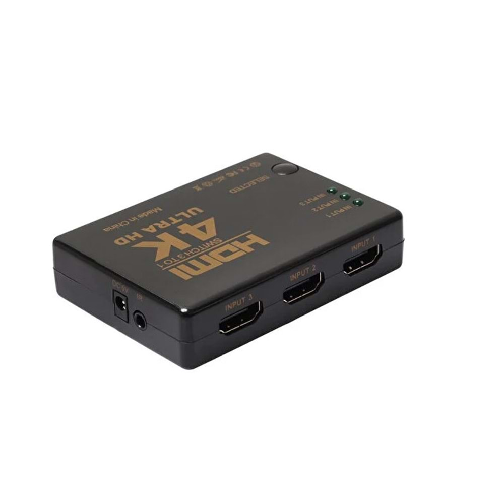 TELSAN HS3K 3 Port 4Kx2K ULTRA HD Kablolu HDMİ Switch Çoklayıcı Çoğaltıcı Splitter 3 Giriş 1 Çıkış