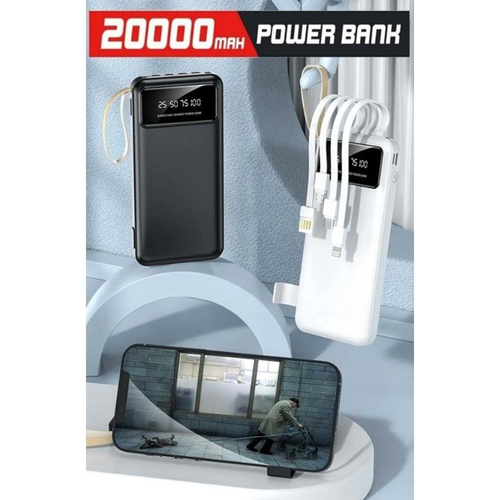 Torima TRM-1021 Dijital Ekran Hızlı Şarj Özellikli 4 Çıkışlı 20.000Mah Powerbank