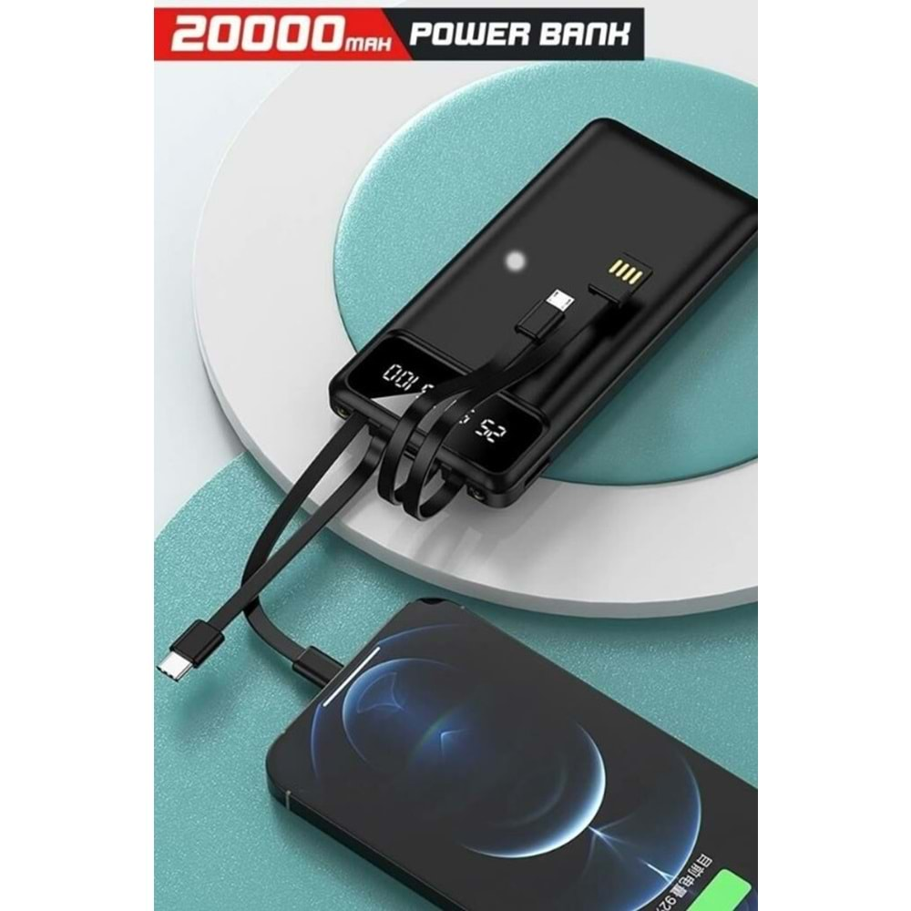 Torima TRM-1021 Dijital Ekran Hızlı Şarj Özellikli 4 Çıkışlı 20.000Mah Powerbank