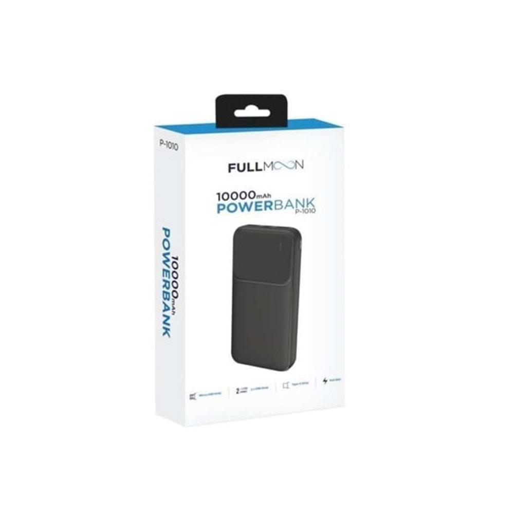 Fullmoon P-1010 Hızlı Şarj Destekli 10000Mah. Powerbak