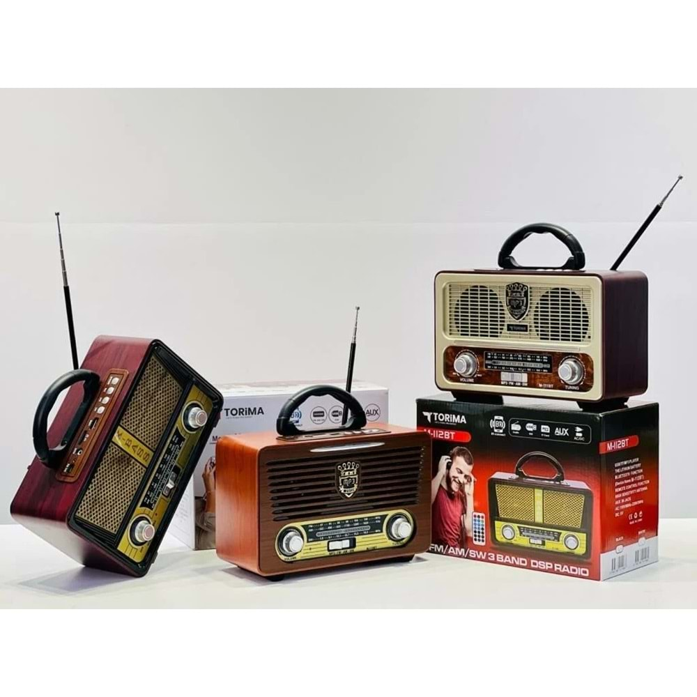 TORİMA M-112BT USB/MİCROSD/FM BLUETOOTH KUMANDALI NOSTALJİK RADYO MÜZİK KUTUSU