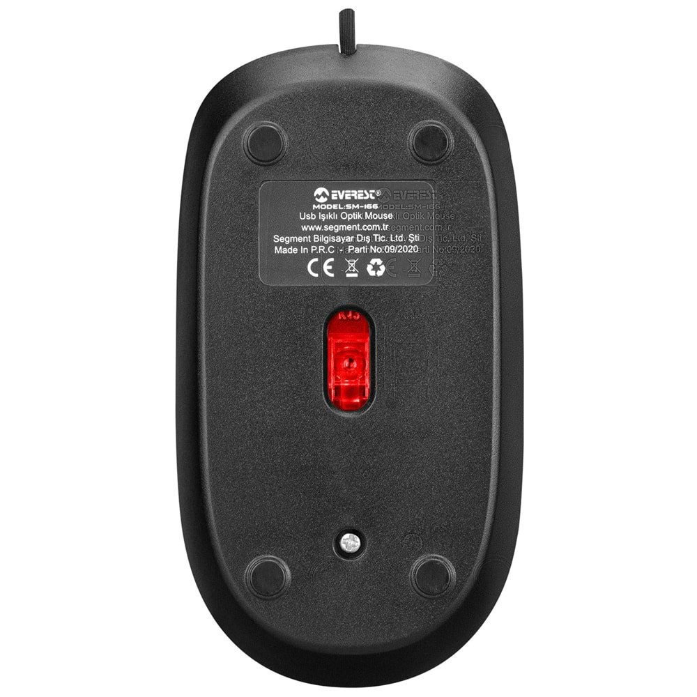 Everest SM-166 Usb Siyah Işıklı Optik Mouse