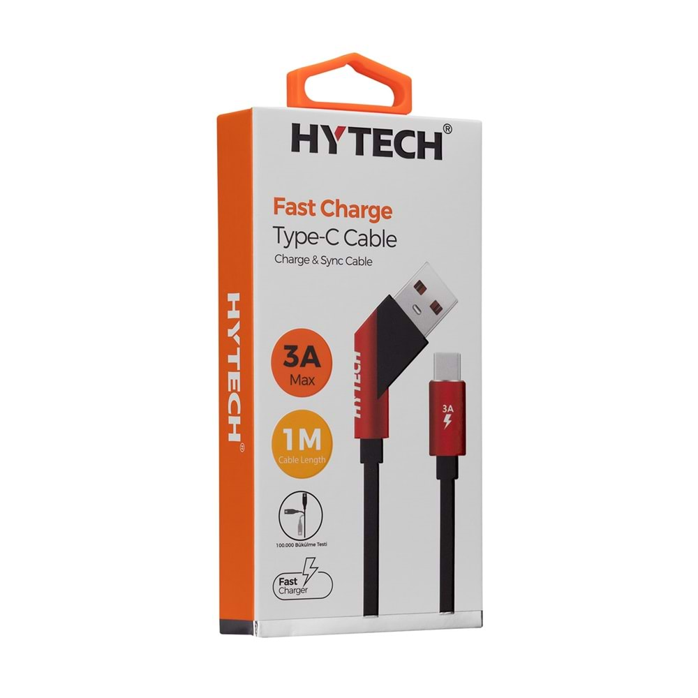 Hytech HY-X415 Hızlı Şarj 3A Type-C 1m Data + Şarj Kablosu