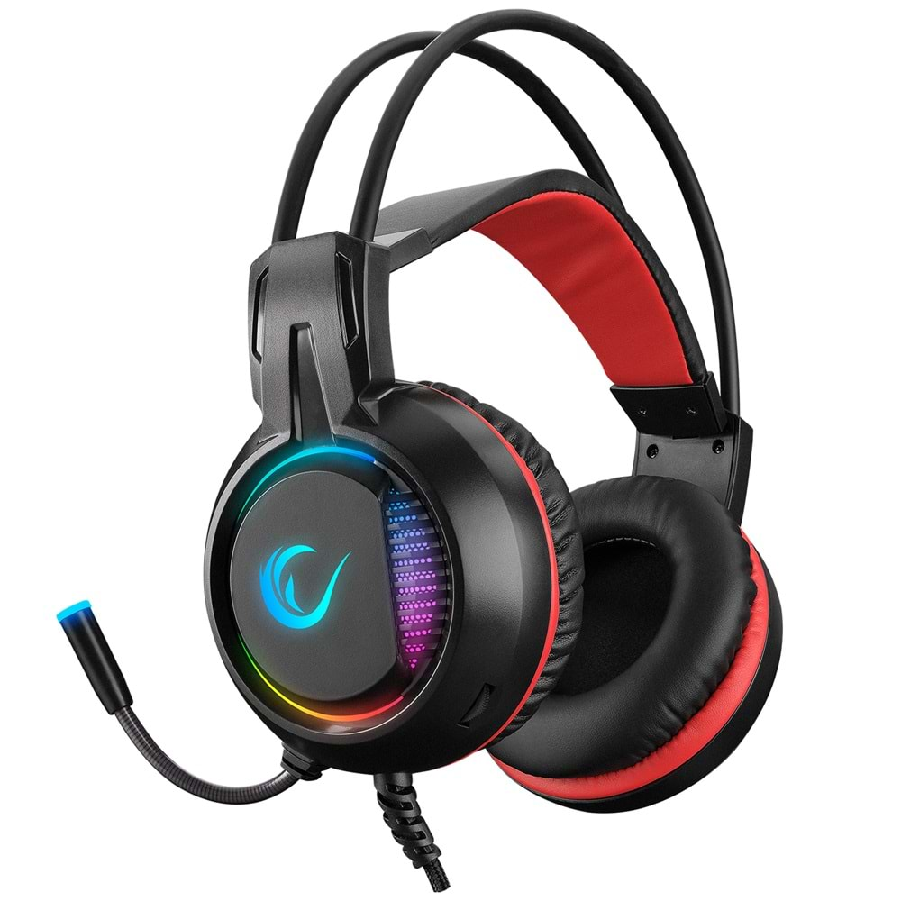 Rampage RM-K25 LUNATIC PRO Siyah/kırmızı USB 7.1 Surround RGB Işık Efektli Gaming Oyuncu Mikrofonlu Kulaklık