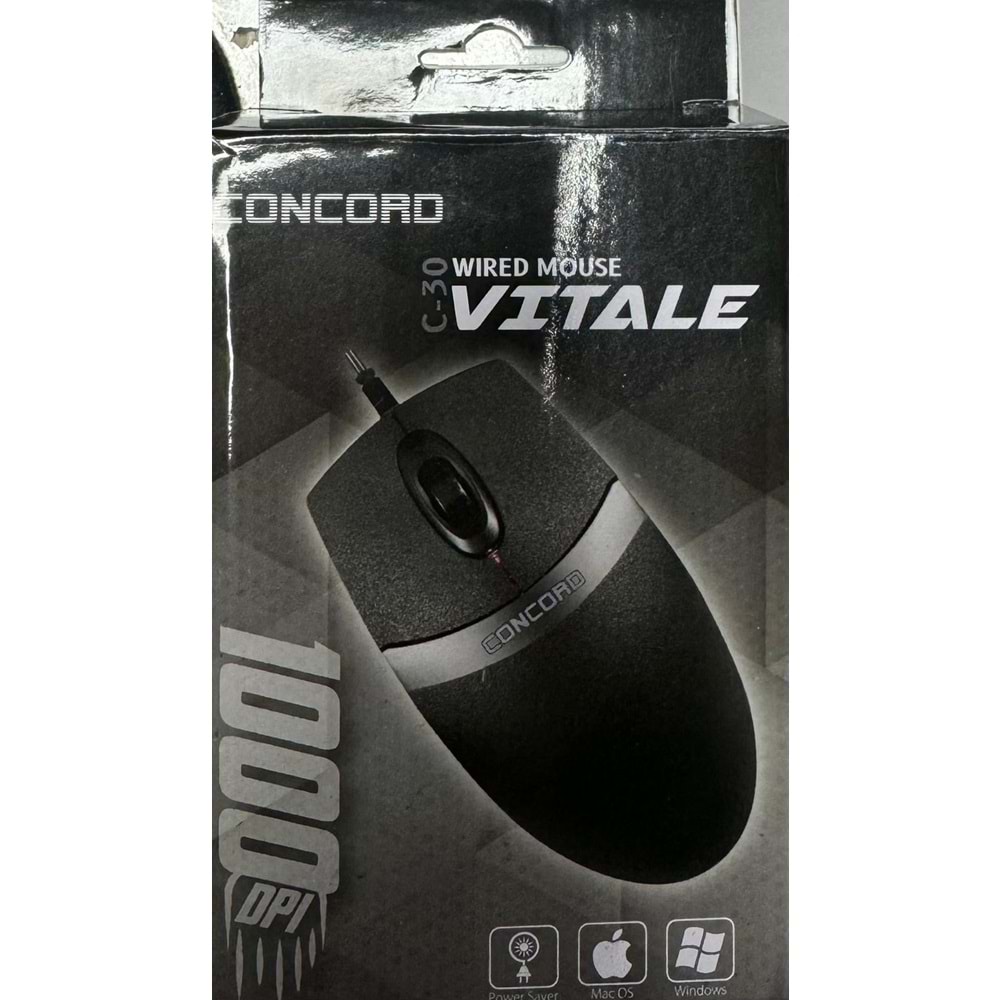 CONCORD C-30 USB 3D OPTİK 3 TUŞ KABLOLU MOUSE