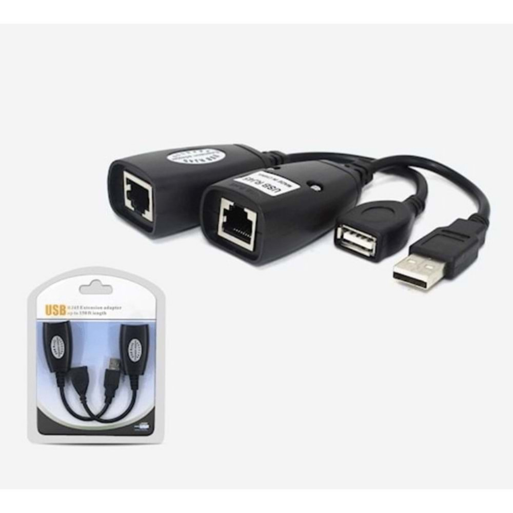 CONCORD C-5605 EXTENSİON ADAPTÖR RJ45 Usb Ek Uzatıcı Cat5e 6 Kablosu USB RJ45 EXTENDER 45METRE