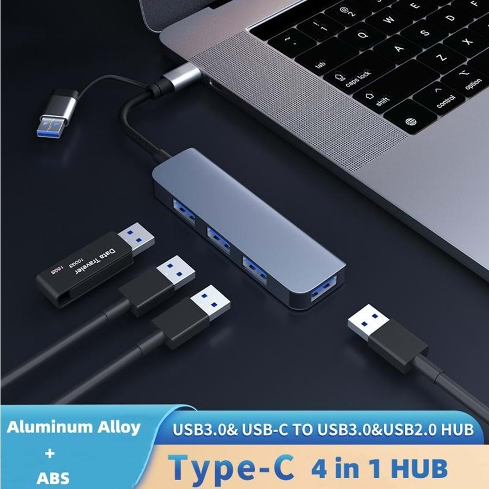 CONCORD BYL-2013TU 4 IN 1 USB-A + TYPE-C USB HUB 4 PORT