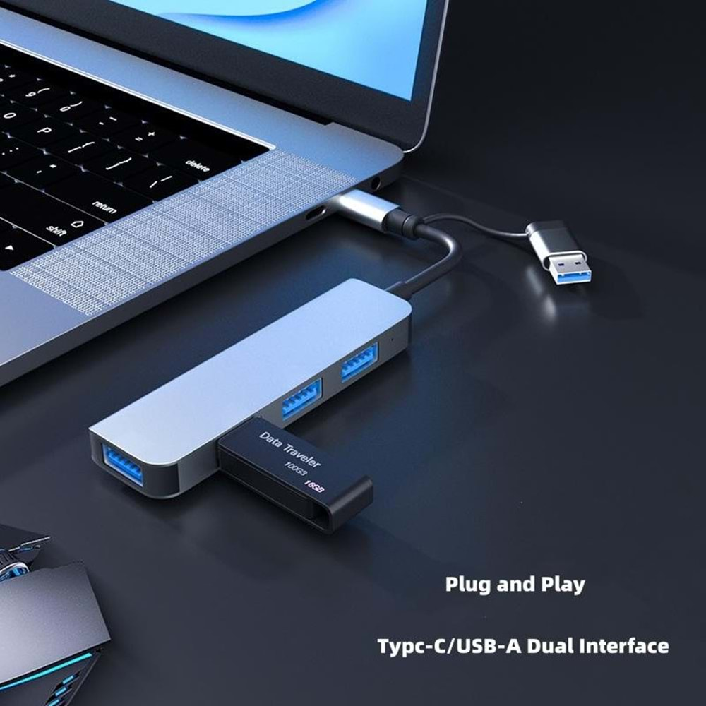 CONCORD BYL-2013TU 4 IN 1 USB-A + TYPE-C USB HUB 4 PORT