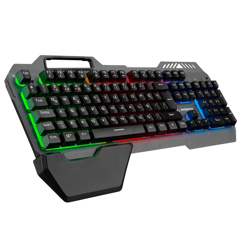 Rampage KB-R132 FALCON-X Gri USB Led Aydınlatmalı Q Gaming Klavye