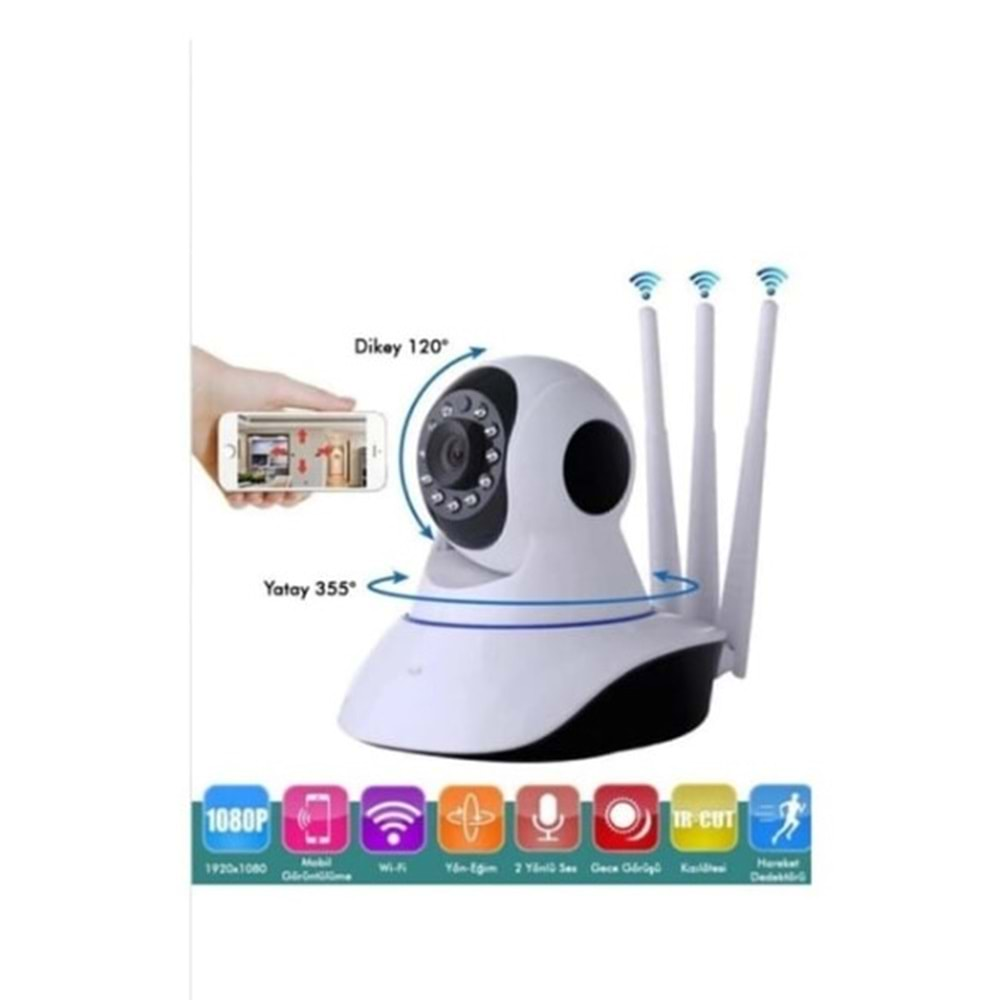 Torima CMR-5 360° Full Hd 1080p Ethernet Girişli 3 Antenli Smart İp Kamera